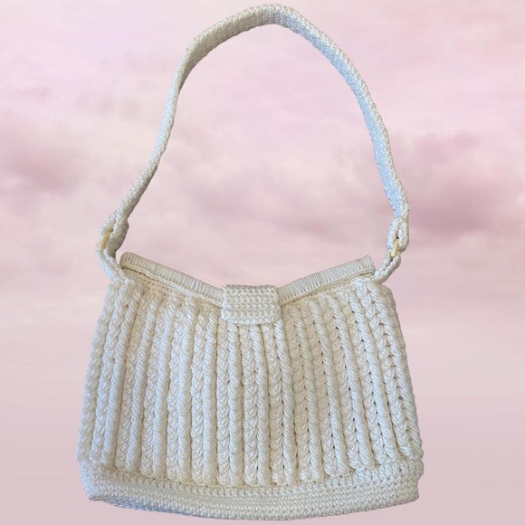 Vintage Crochet Macramé Knit 60s 70s Purse - Picture 3 of 4